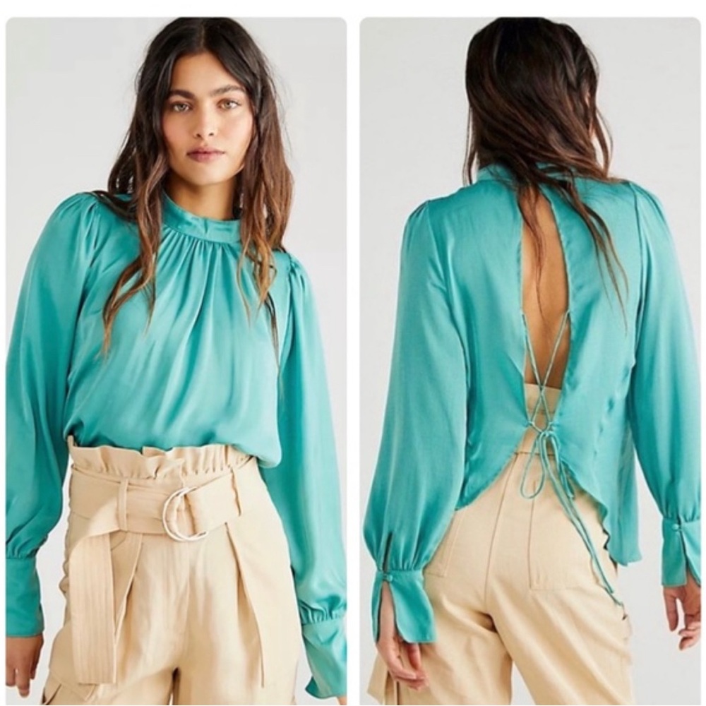 Free People Fiona Backless Top in Pine